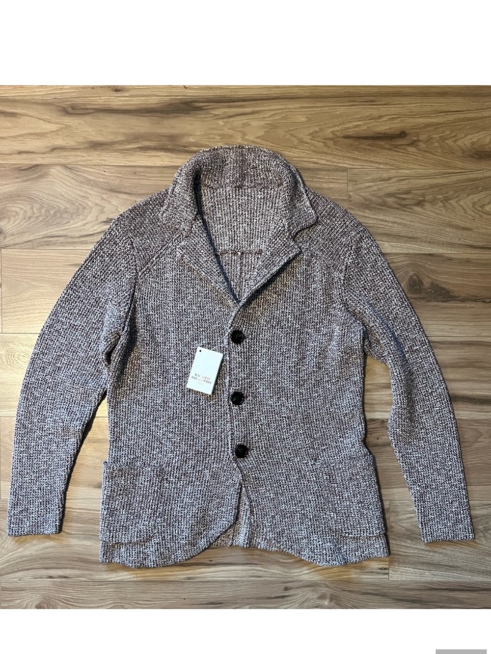 Maurizio Baldassari Marled Knit Blazer Cardigan - Brown/Tan